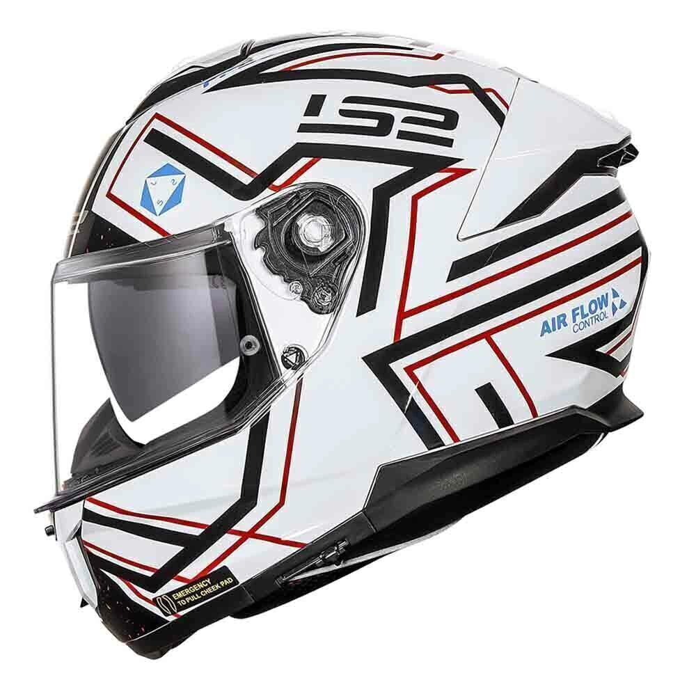 CAPACETE FECHADO - LS2 FF808 STREAM 2 MAZE BRANCO / PRETO